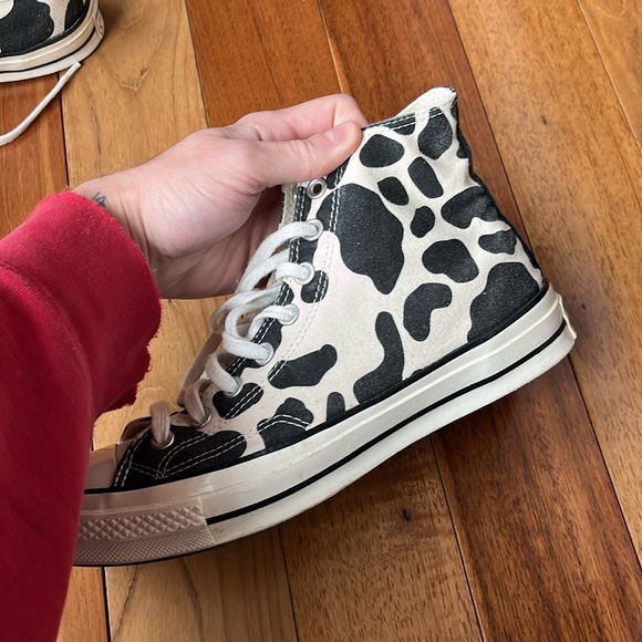 Custom Cow Print Converse High Tops - Picture 7 of 11